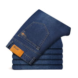 Men's Classic Straight-Leg Denim Jeans | Blue & Black