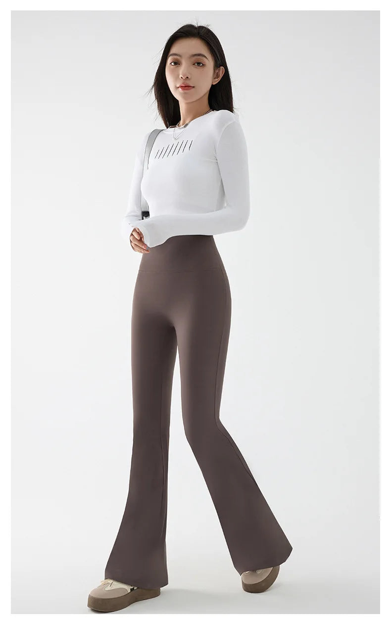 Women's High Waist Stretch Flared Pants