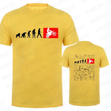 Unisex Human Evolution Motorbike Graphic Print T-Shirt