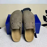 Retro Button-Toe Half Slides: Comfy Thick-Sole Mules