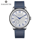 FARASUTE NEW Machinery Men Watch Salmon Dial St17 Manual Mechanical Watch Small Second Vintage Bonklip Bracelet