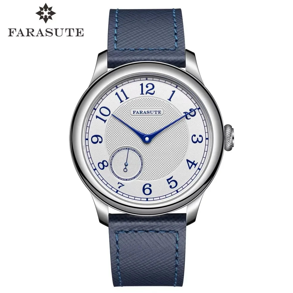 FARASUTE NEW Machinery Men Watch Salmon Dial St17 Manual Mechanical Watch Small Second Vintage Bonklip Bracelet