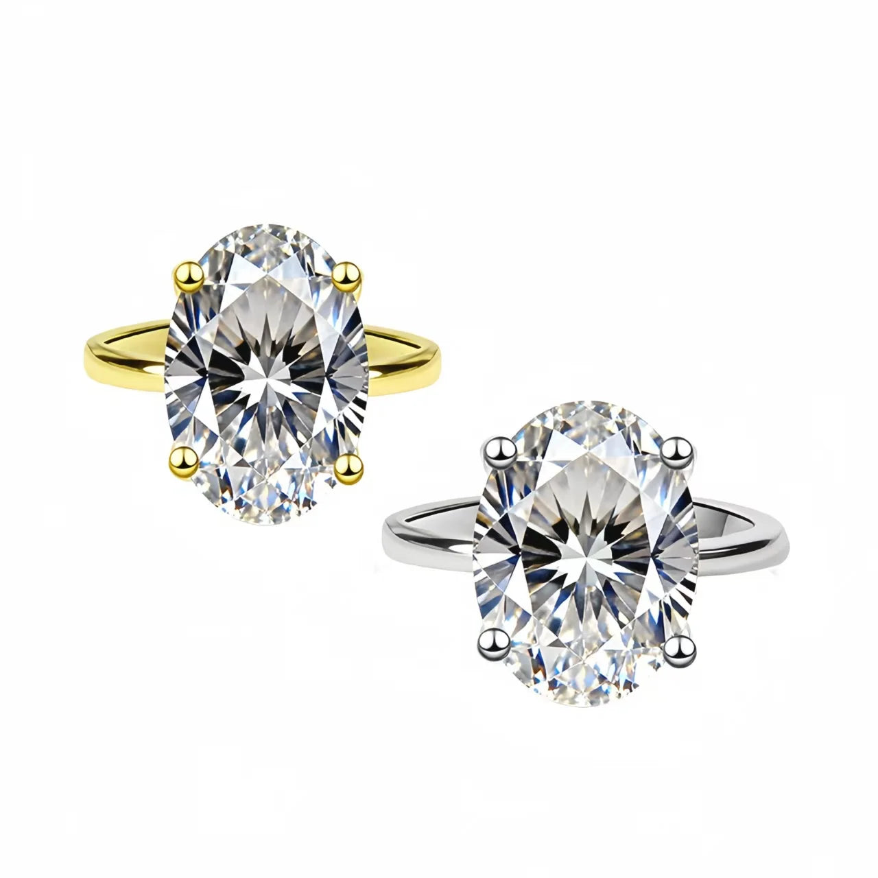 925 Sterling Silver Oval Cut Zircon Ring – Luxury Engagement & Wedding Jewelry