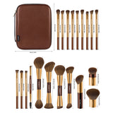 MAANGE Pro Makeup Brush Kit 20pcs Brushes with Storage Bag Dual End Foundation Powder Blush Eyeshadow Brush Beauty Blending Kit