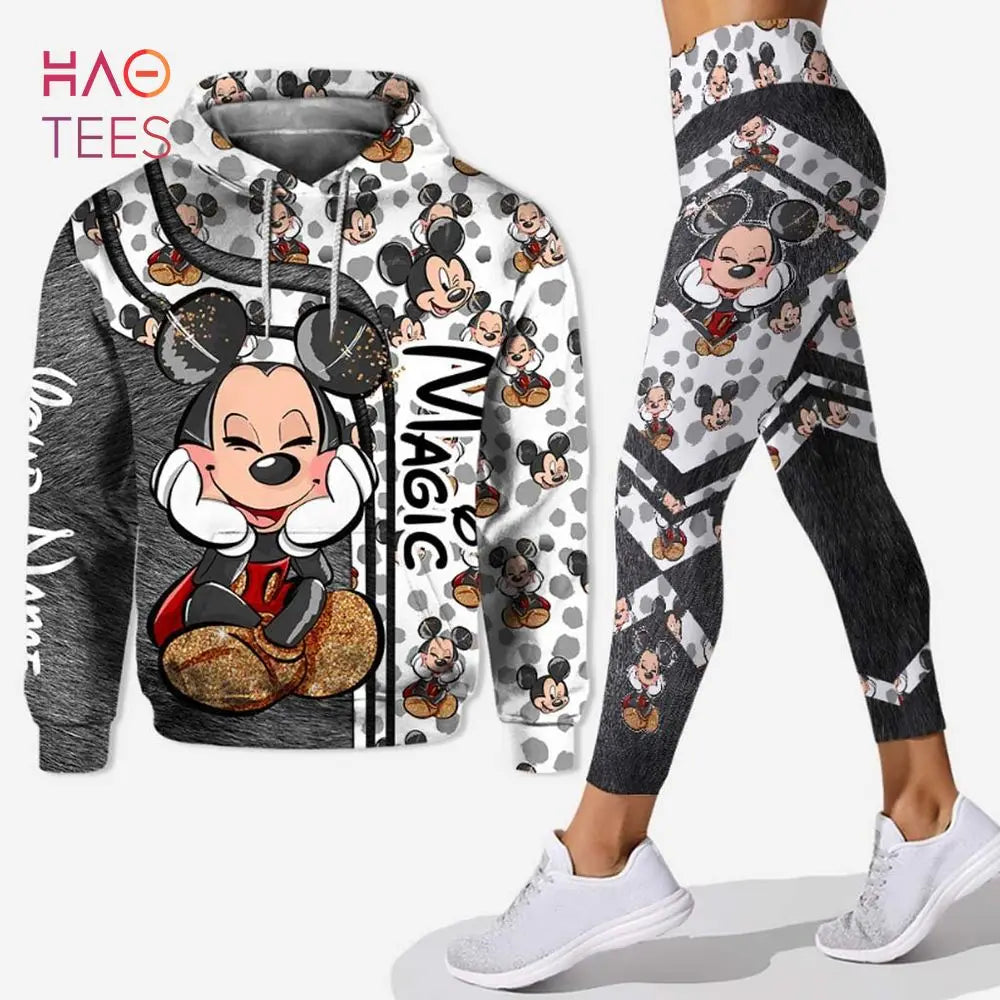 Disney Mickey & Minnie Mouse Hoodie & Leggings Set | Women's Athletic Tracksuit