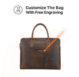 CONTACT'S Genuine Leather Men Business Bag Leather Briefcase Tote Laptop Bags High Quality Men's Bag Handbag for 14.2" Macbook