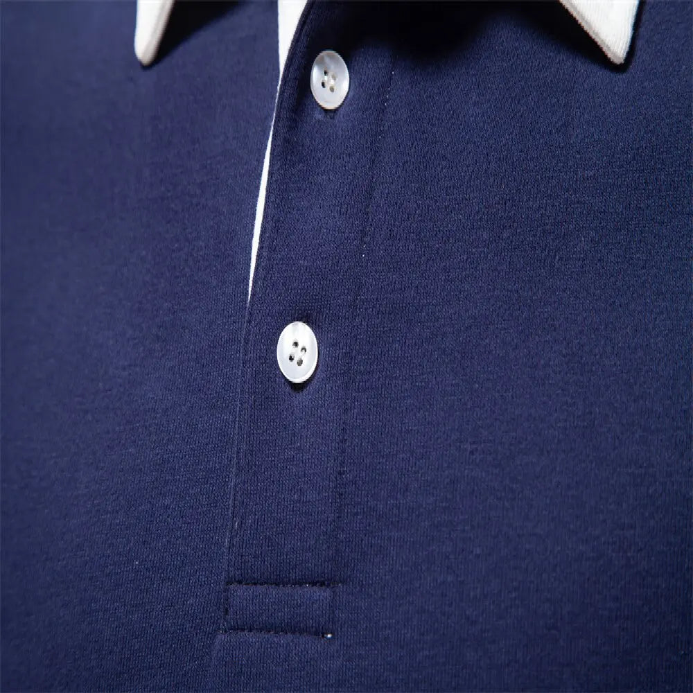 Men's Relaxed Polo Collar Sweater – Autumn Long Sleeve