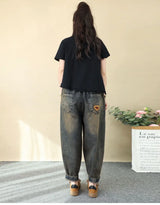 Women's Retro Embroidered High-Waist Jeans