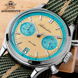 ADDIESDIVE 2025 NEW Watch of Men 60min Chronograph Quartz Wristwatch Bubble Mirror Glass Luminous Waterproof Men's Watches 38mm