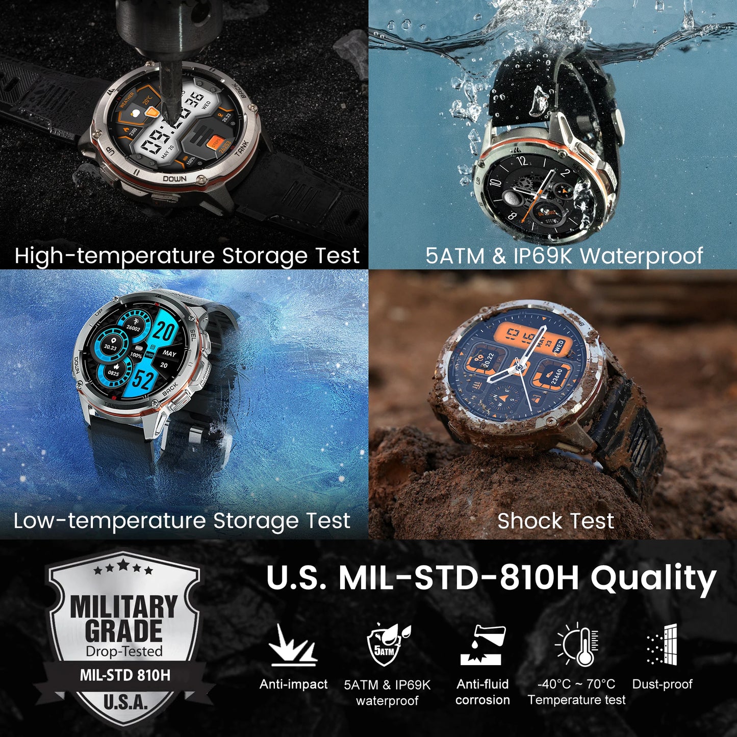 2025 KOSPET TANK T3 Ultra GPS Smart Watch For Men Smartwatch Women 470mAh Battery Digital Fitness AMOLED AOD Bluetooth Watches