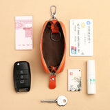 EDC Keychain for Women Genuine Leather Key Box for Car Keys Holder Case Mini  Pocket Card Wallet Coin Pouch Women's Purses