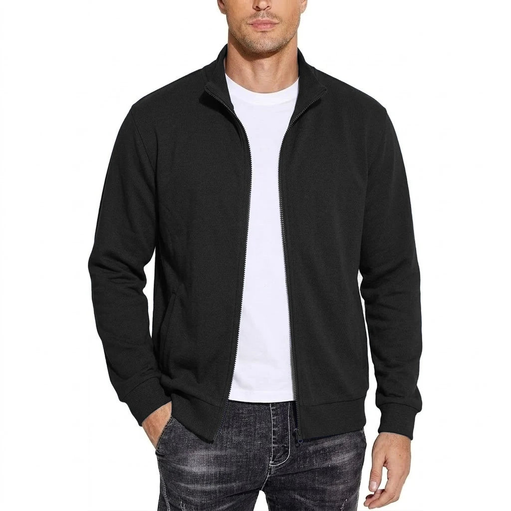 Men’s Stand-Collar Full-Zip Knit Jacket