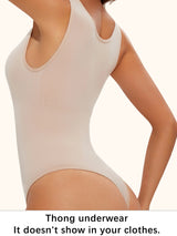 Seamless Thong Shapewear Bodysuit – Firm Tummy Control Fajas Body Shaper for Women