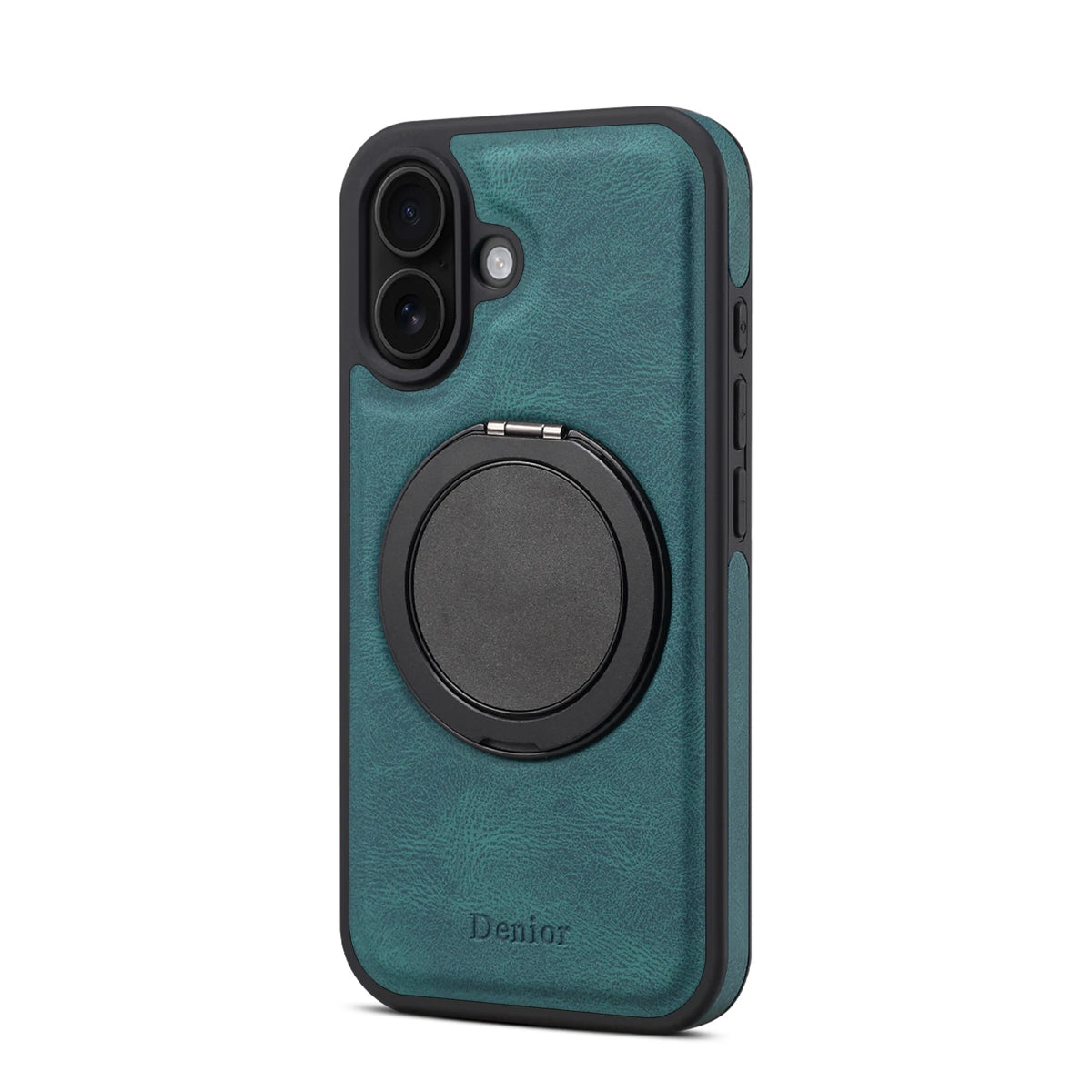 iPhone Faux Leather Case with 360° Ring Stand