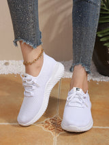 Women's Flying Woven Breathable Mesh Sneakers Soft Sole Lightweight Casual Sports Running Shoes for Daily Wear