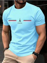 Men’s Paris Letter Print Oversized Cotton Tee