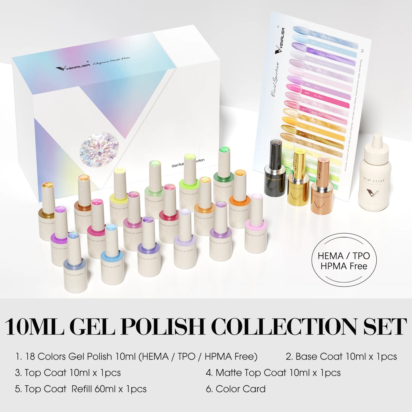 VENALISA 10ml Gel Polish Kit – HEMA & TPO Free