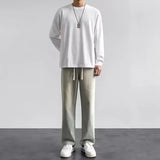 Men's Wide Leg Drawstring Jeans