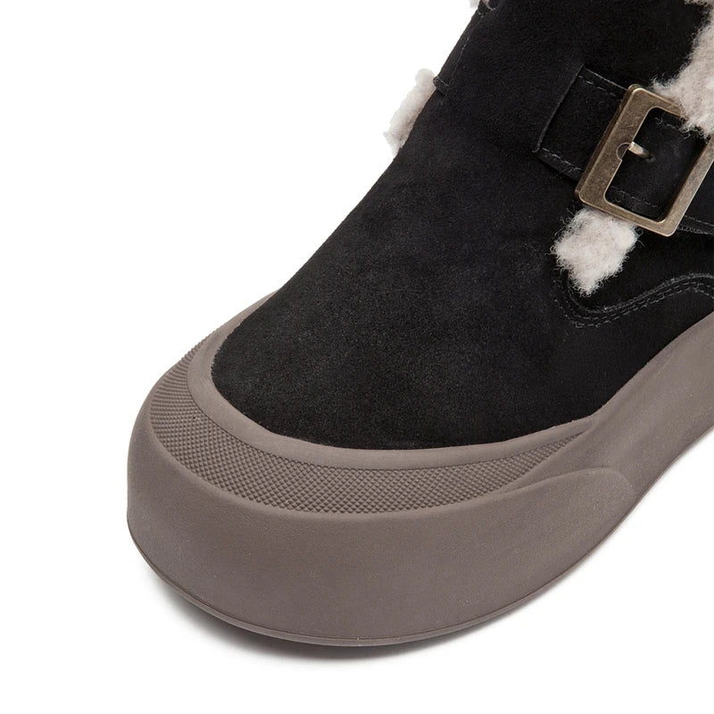 Snow Boots Women Winter Genuine Leather 2025 New Fleece Warm Thick Women's Booties Large Size  Women's Boots