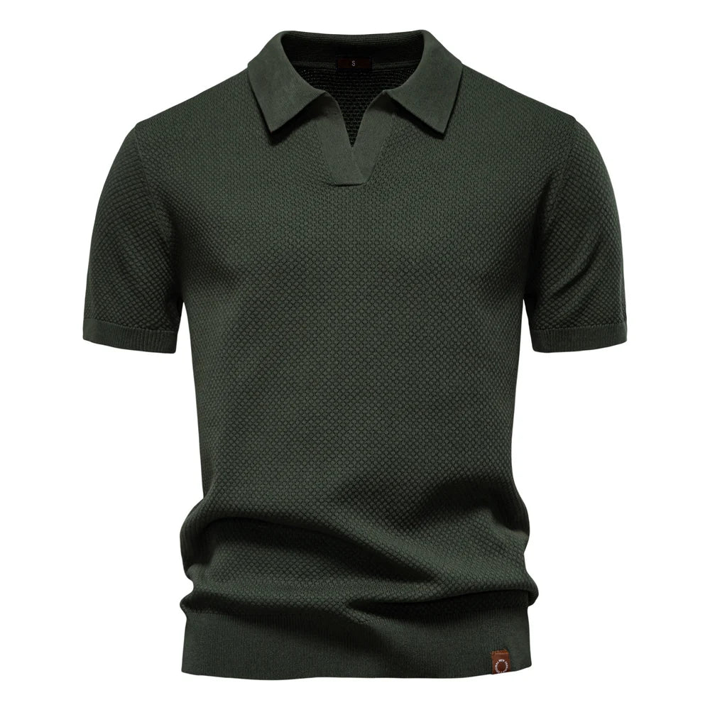 Men's Premium Solid Polo Shirt | Breathable Knit Casual Top