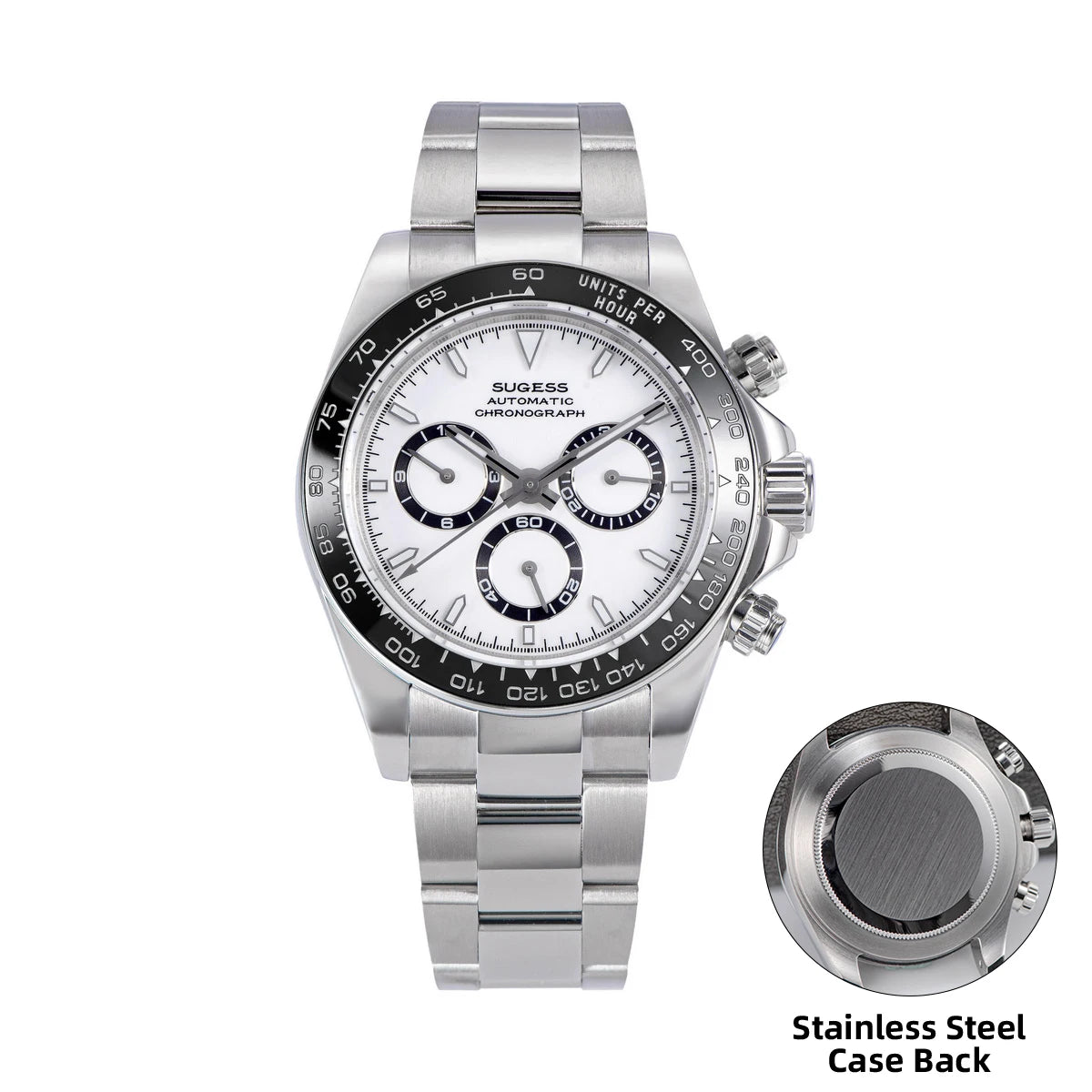 Sugess Panda Chronograph 39mm Automatic Watch