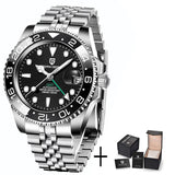 PAGANI DESIGN GMT Automatic Watch — Sapphire Crystal, 10-Bar Waterproof, 40mm