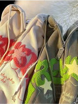 Harajuku Y2K Embroidered Zip-Up Hoodie