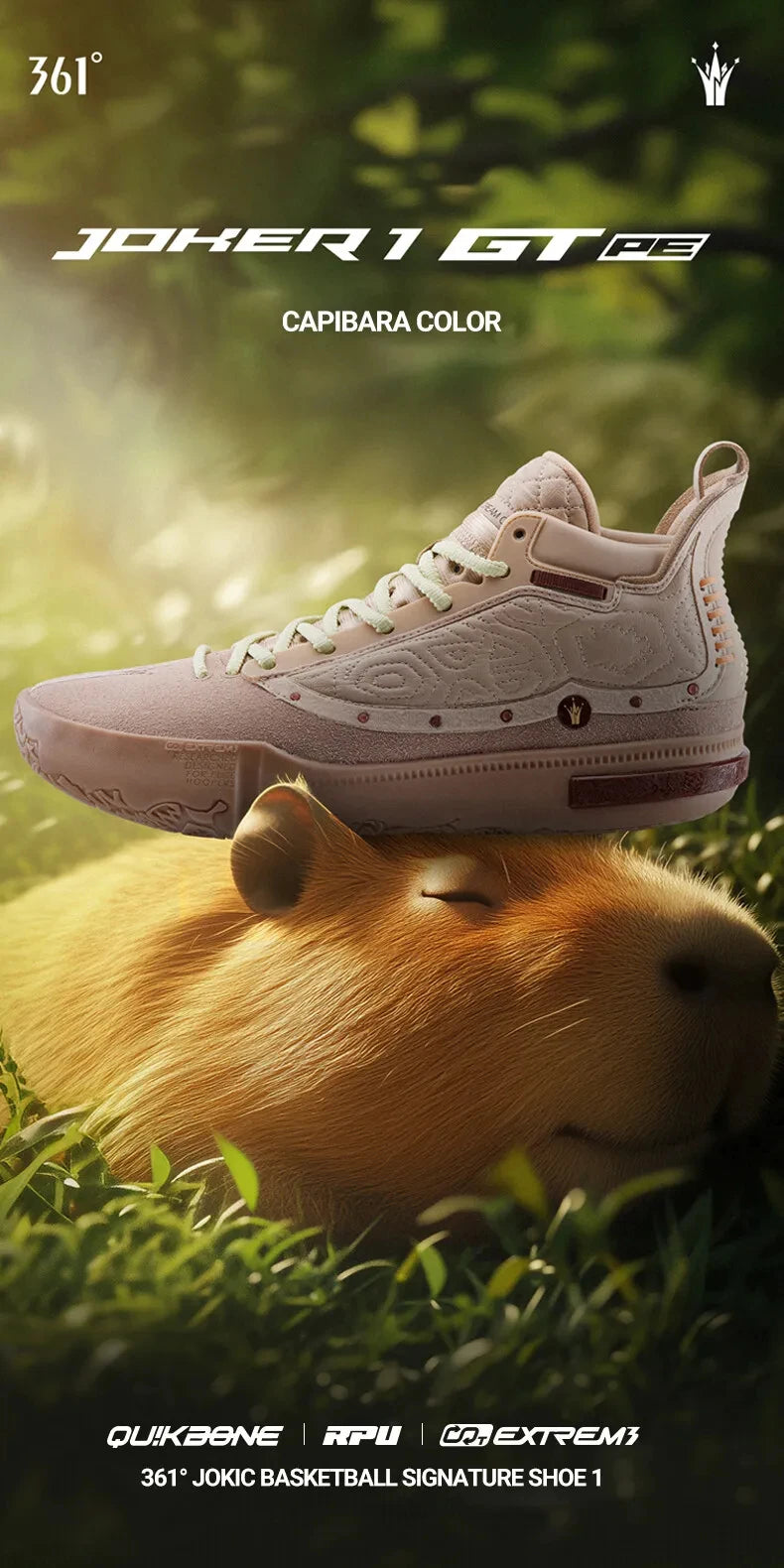 361 Degrees Joker 1 GT PE Men Basketball Shoes Trendy Leather Breathable Shock-Absorbing Wear-resistant Male Sneakers 672511116