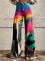 Women's 3D Print Wide-Leg "Jeans" – Trendy Low-Waist Flare Pants