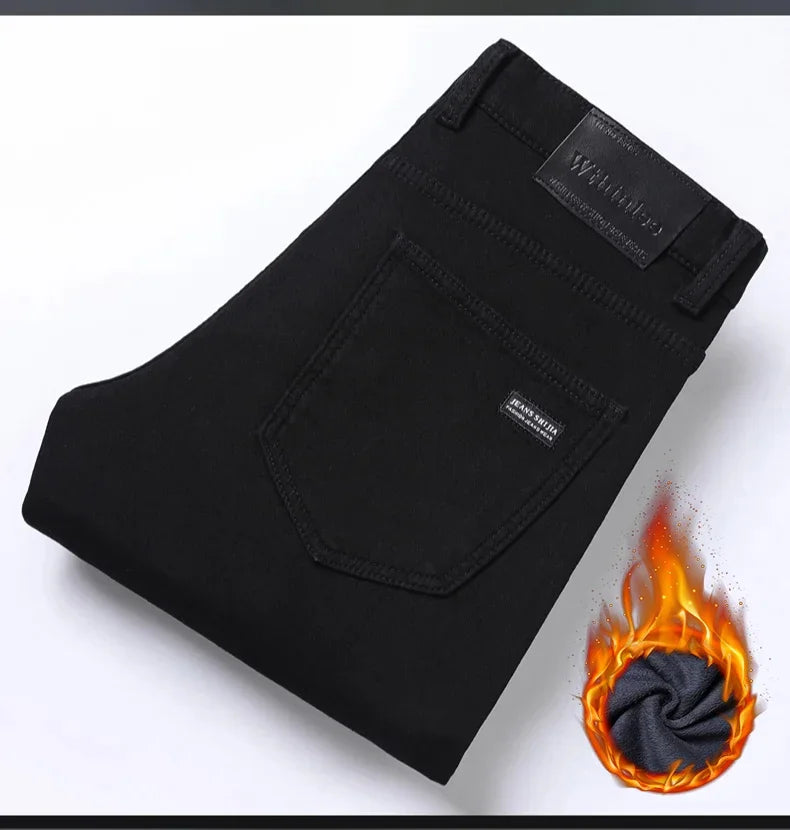 Men’s Fleece-Lined Straight-Leg Stretch Jeans