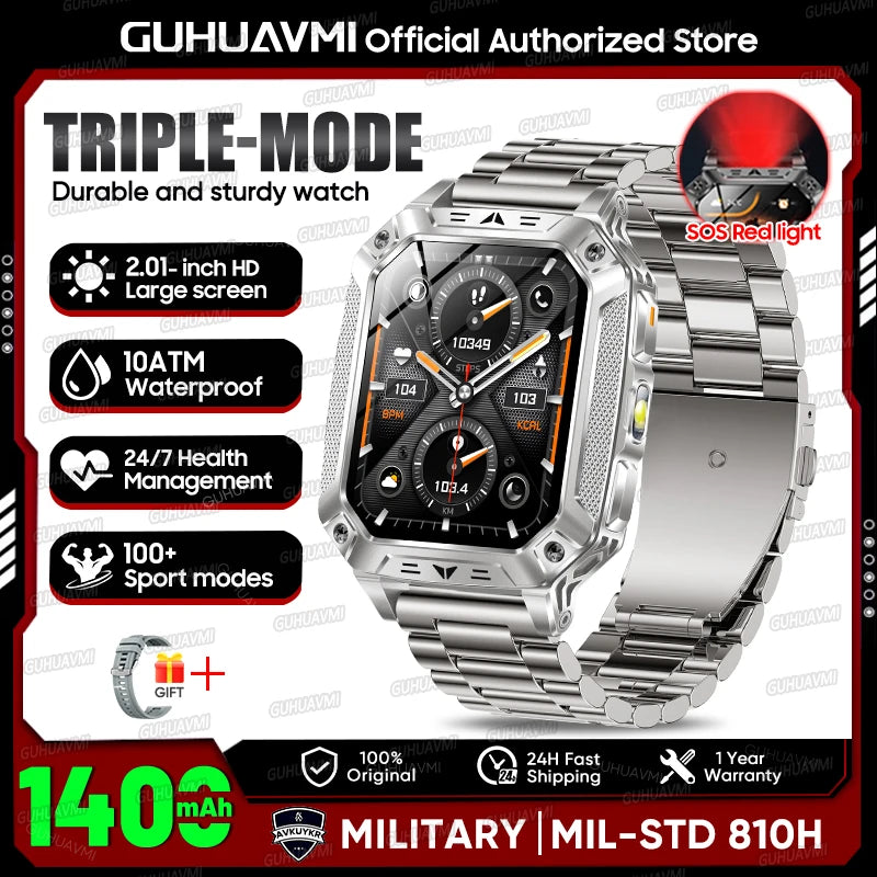 2026 Military-Grade Outdoor Sports Smartwatch 1400mAh