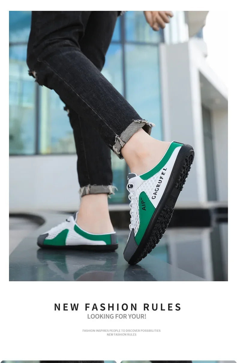 Men's Fashion Soft-Sun Half Slippers Summer Men Trendy Bottom Casual Shoes Soft Sole Support Shoes Sneakers Men's Shoes