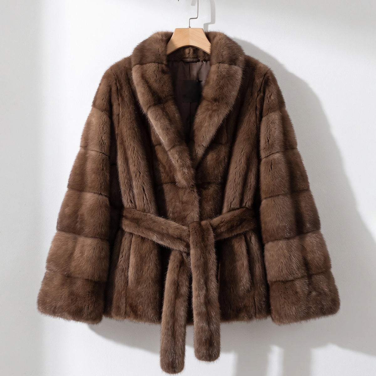 Women's Belted Faux Fur Jacket