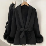 Double-Sided Wool & Fox Fur Jacket