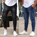 Men's Slim Fit Elastic Denim Cargo Joggers