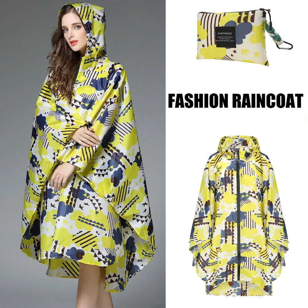Women's Elegant Waterproof Poncho Raincoat – All Sizes