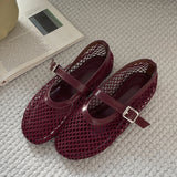 Eilyken Mesh Flat Sandals – Elegant Buckle Strap Women's Shoes