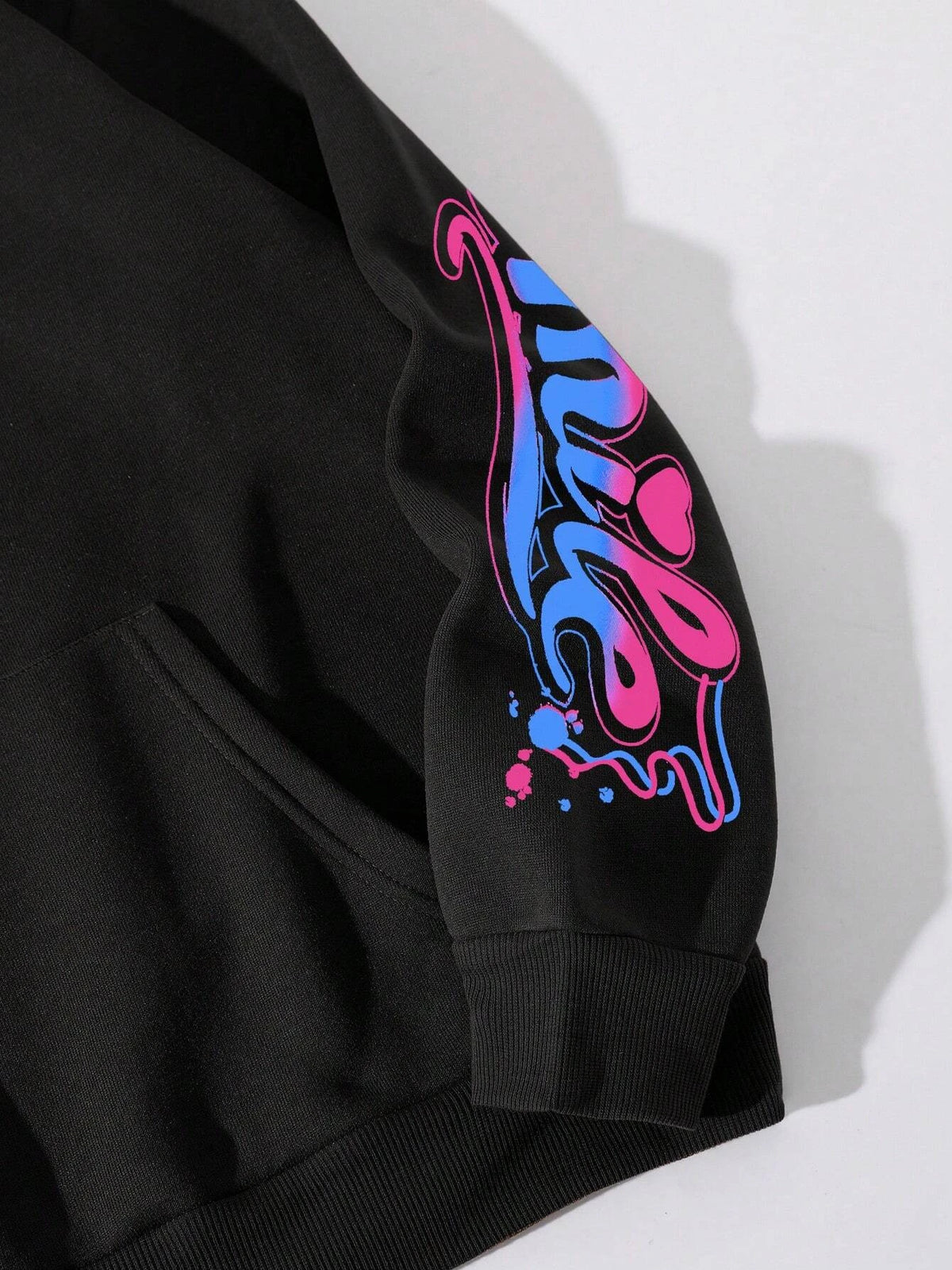 Happy Day Women's Oversized Graffiti Hoodie