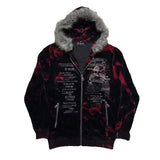 Women's Geometric Print Zip-Up Hoodie