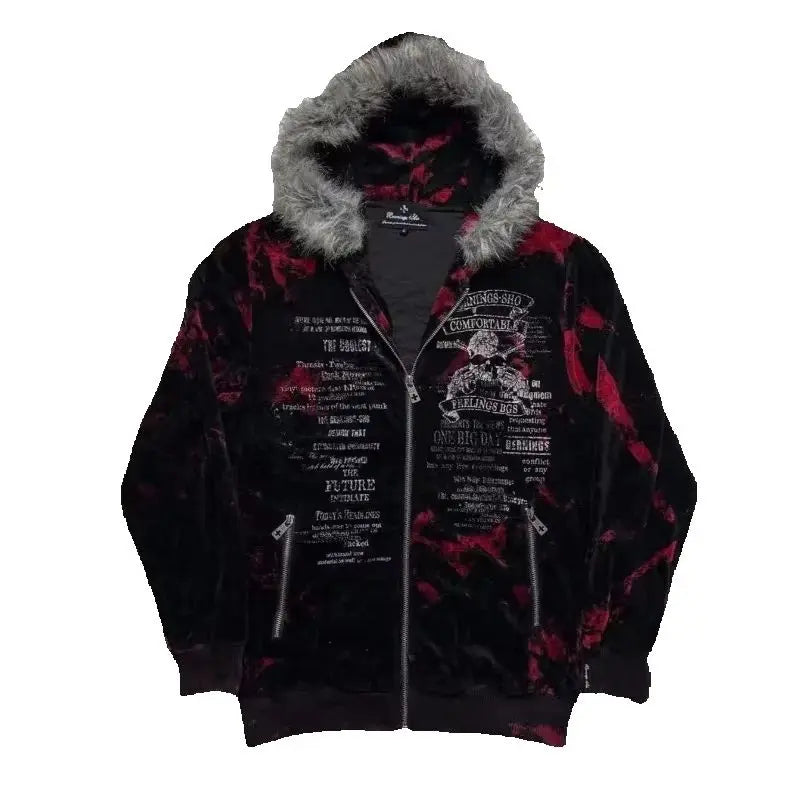 Women's Geometric Print Zip-Up Hoodie