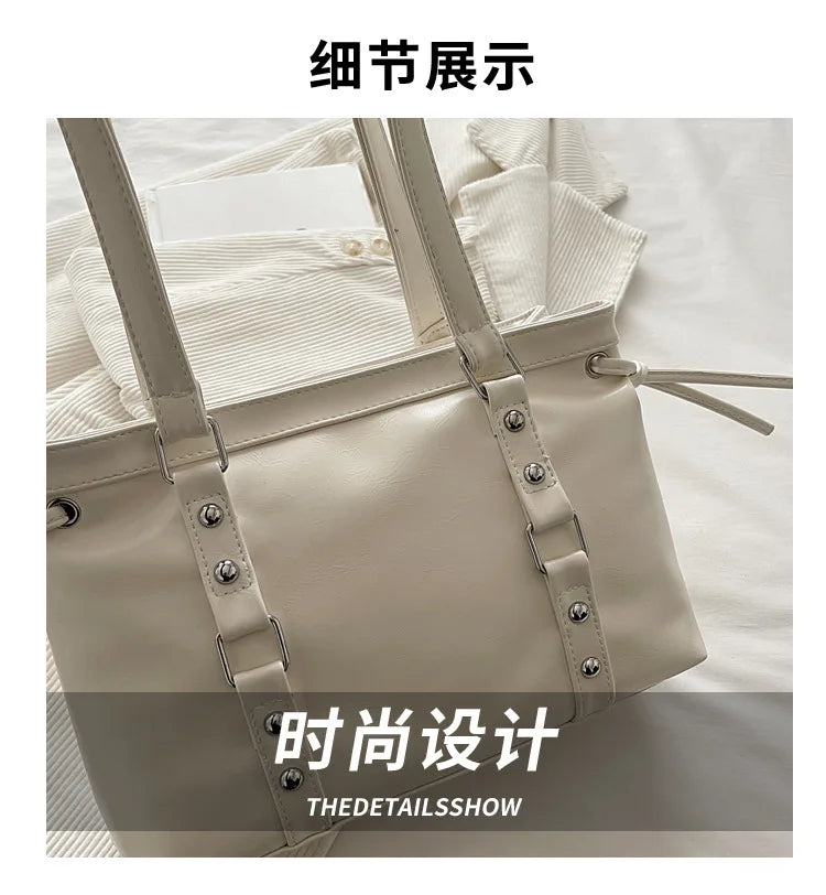 Women's Retro PU Leather Shoulder Tote Bag