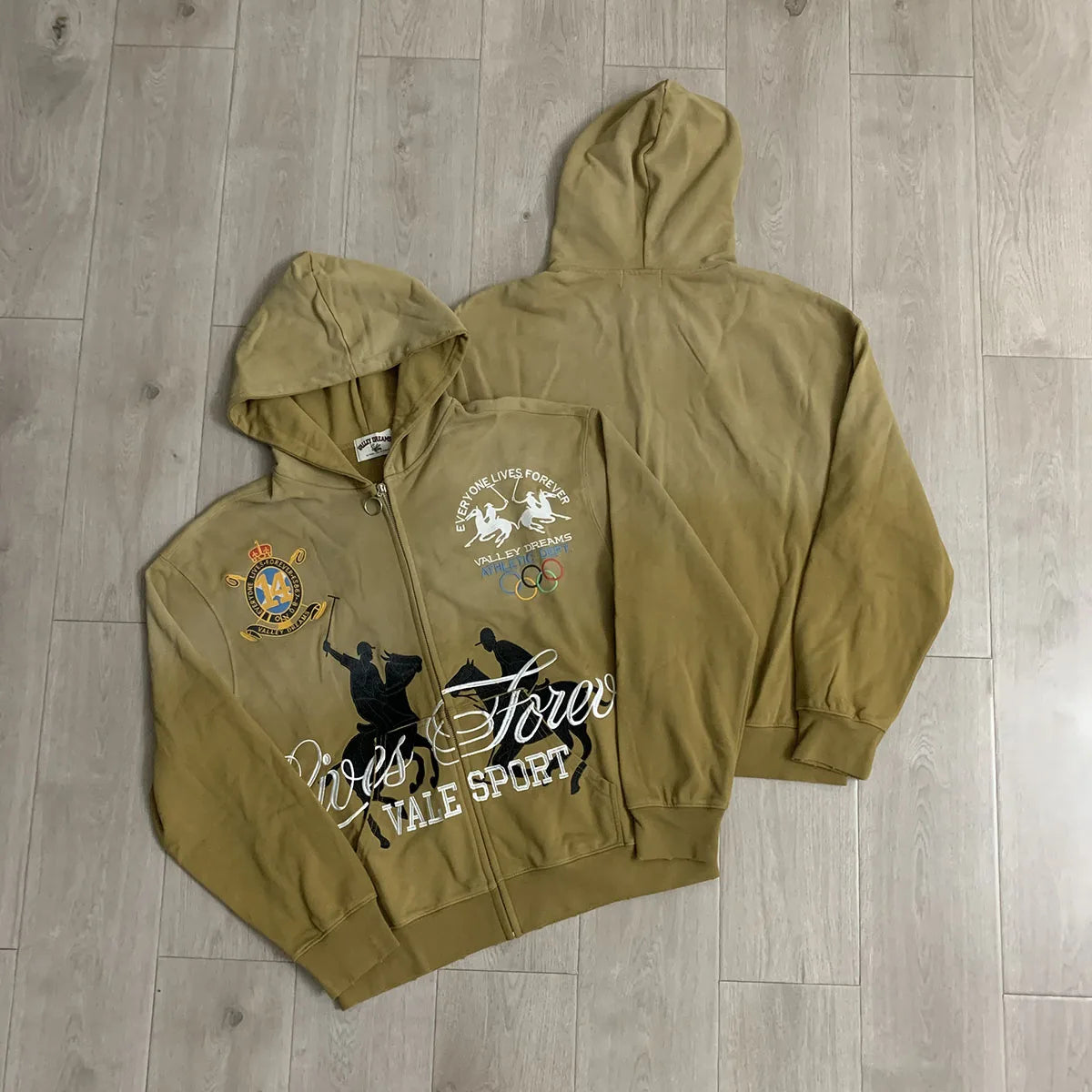 Streetwear Patchwork Letter Embroidery Zipper Terry Hooded Hoodie for Men Distressed Hole Cardigan Sweatshirt Jacket Oversized