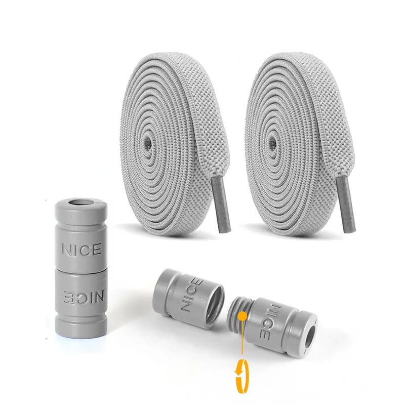 8mm Elastic No-Tie Shoelaces with Button Lock