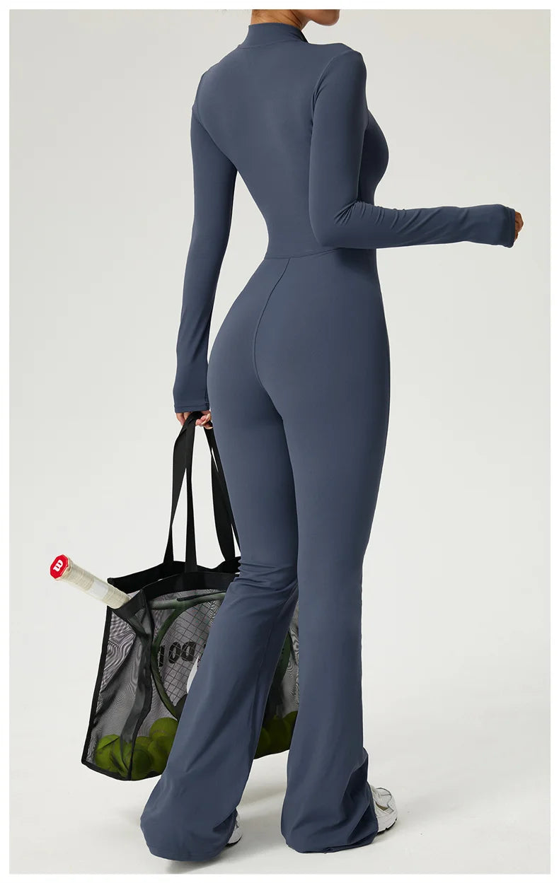 High-Performance Long Sleeve Yoga Jumpsuit