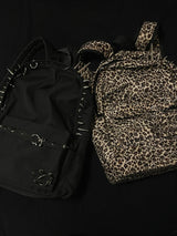 Punk Rivet Leopard Print Backpack Men's Bag Large Capacity Fashion Backpacks for Women