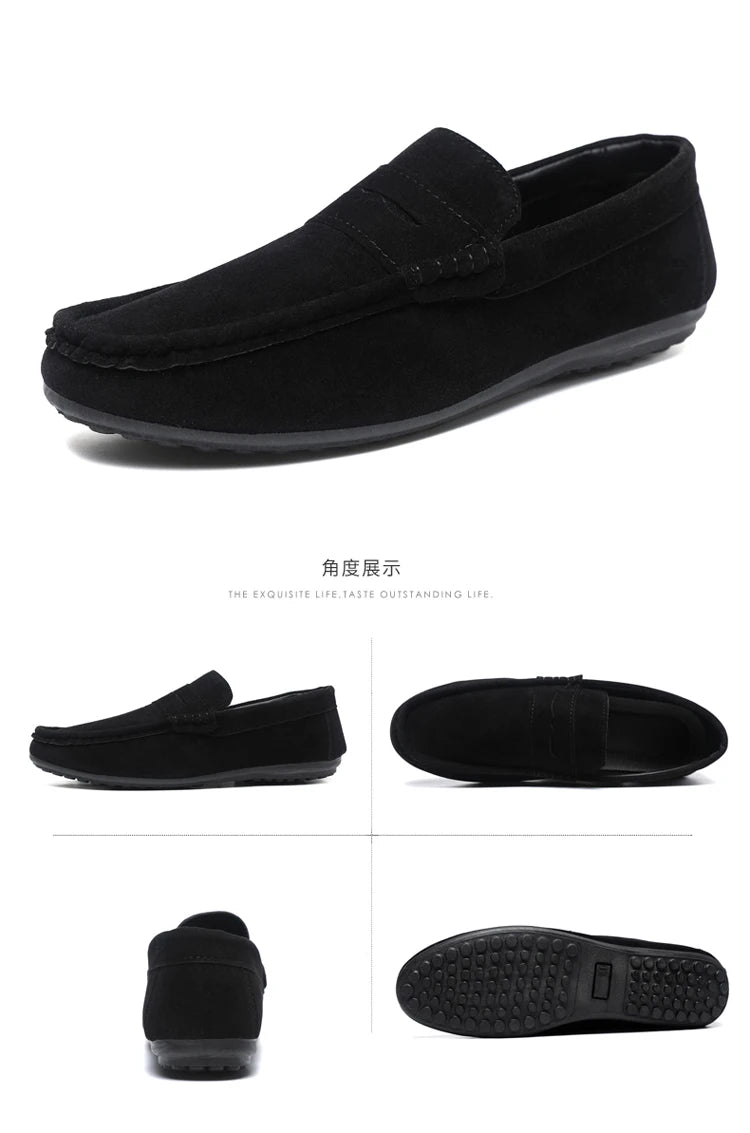 2026 Casual Men's Shoes Versatile Comfortable Work Shoes Driving Loafers Black, Grey, Khaki Three-Colour
