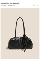 High Version Genuine Leather Pillow Bag for Women 2026 New All-Match Large Capacity First Layer Cowhide Bowling Bag for Women