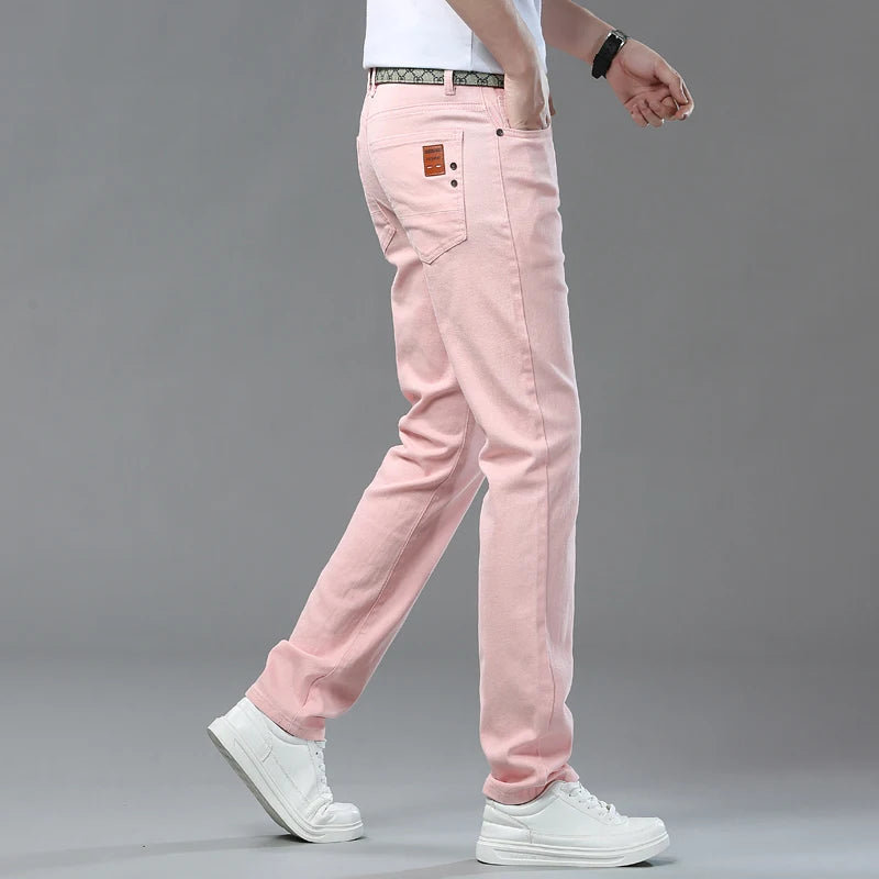 Men's Elastic Colorful Straight-Fit Jeans | Spring Autumn