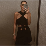Women Elegant Maxi Dress Keyhole Neckline Braided Trim Sleeveless Backless High Slit Hem Solid Dresses 2026 Summer Fashion Gown