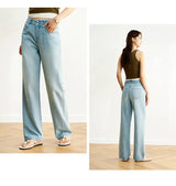 Women's Soft Denim Mid-Rise Wide-Leg Jeans